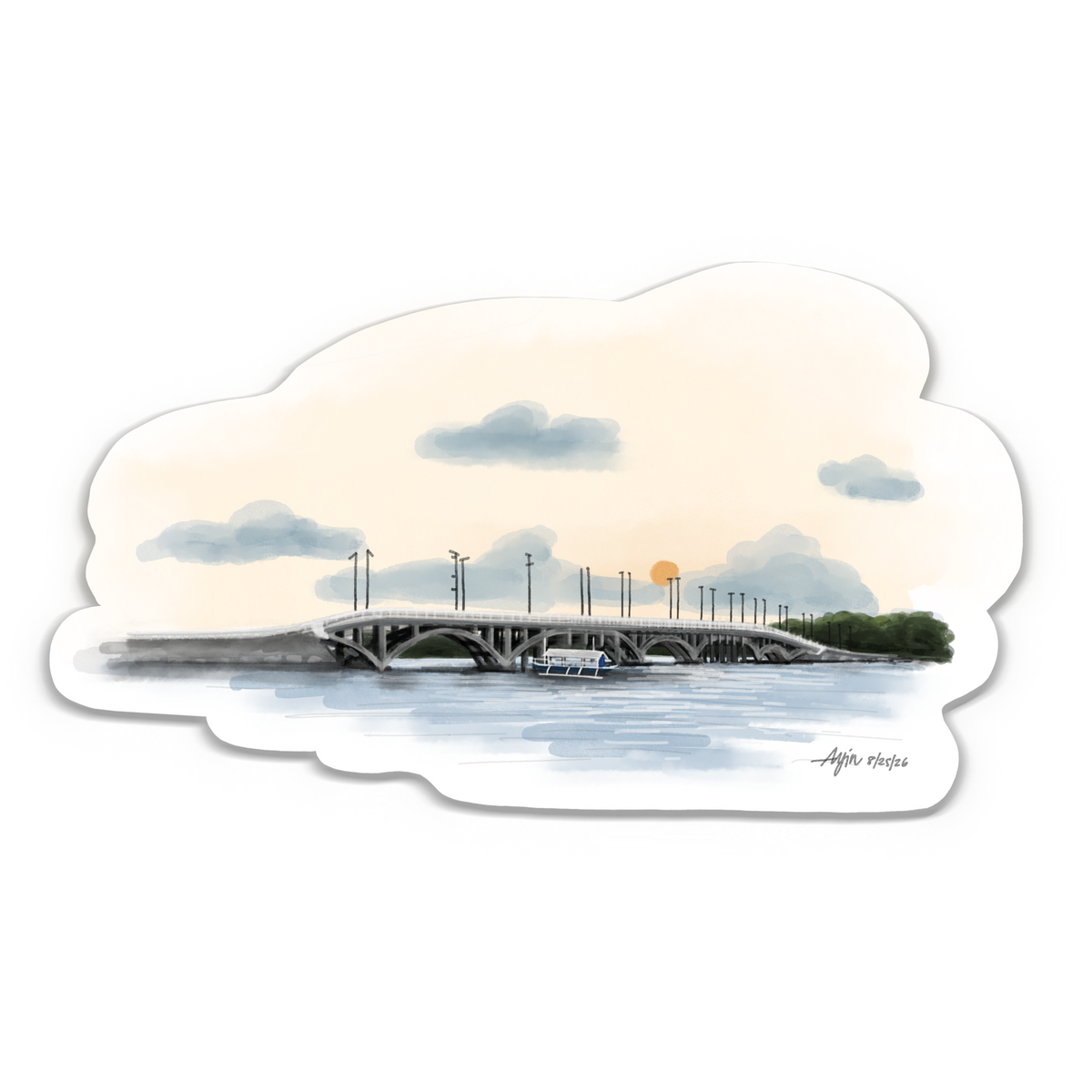 Catangnan Bridge Siargao Sticker